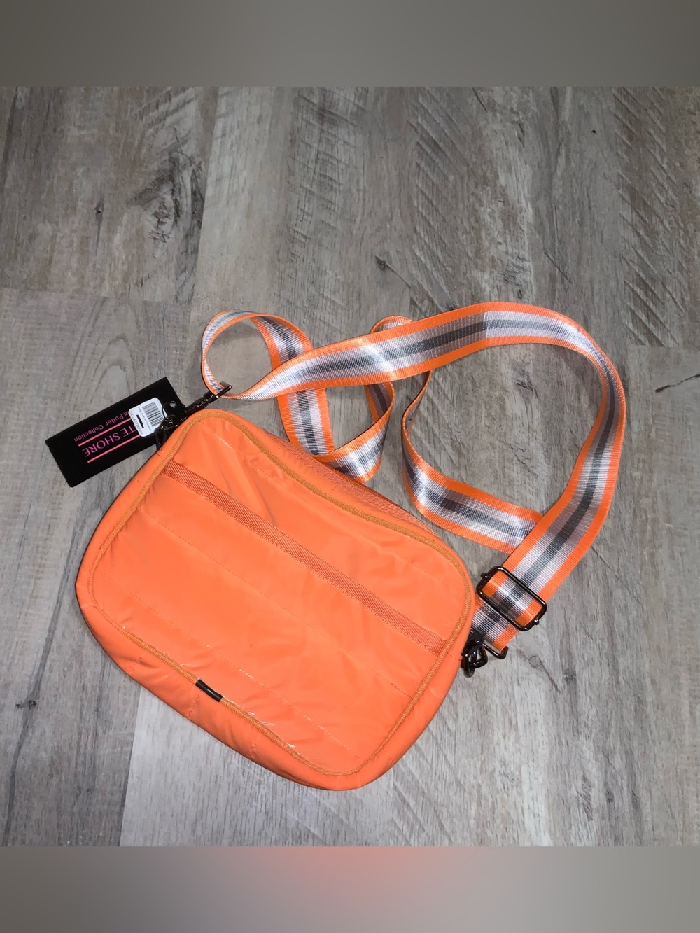 (Bin 4) Haute Shore, Orange Puffer Crossbody Bag, Size OS
